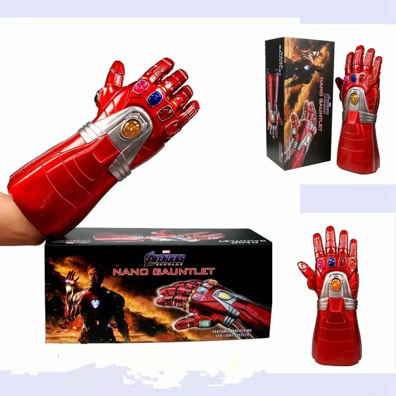 

1:1 Cosplay Avengers Endgame IRON-MAN NANO GAUNTLET Features Breeathing LED Light Effects Collection of Toys and Gifts