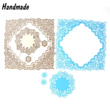 4 teile/satz Metall Klassische Blume Quadratischen Rahmen Design Stanzformen Schablone DIY Scrapbooking Prägung Ordner anzug sizzix fustella