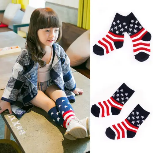 Toddlers Kids Hot Sale Knee High Socks For 0-4 Years Combed Cotton Hosiery