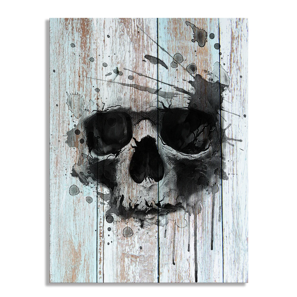 HD Printed Skull Head Giclee Canvas Art Prints Wood Board Photo