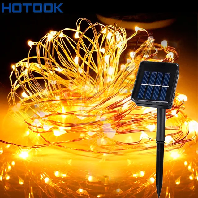 Hotook Solar Powered Starry String Lights 15m 20m Sensor Copper Wire Hotook Solar Powered Starry String Lights 15m 20m Sensor Copper Wire Outdoor Fairy Light For Garden Holiday Decoration