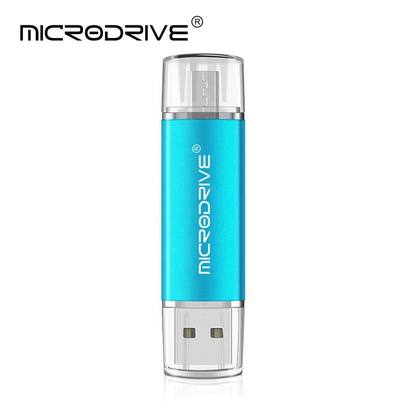 OTG USB флеш-накопитель 32 ГБ 16 ГБ 8 ГБ флеш-накопитель Micro USB флешка 64 Гб 128 ГБ флеш-накопитель карта памяти 4 Гб usb флэш-накопитель для смартфонов ПК - Цвет: Sky blue