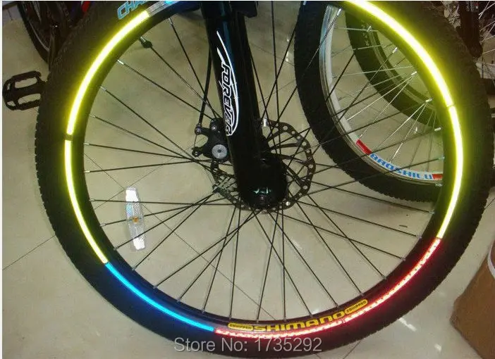 Fluorescent MTB Bike Bicycle Sticker Cycling Wheel Rim Reflective Stickers Decal for Outdoor Sports Accessories 065A | Спорт и