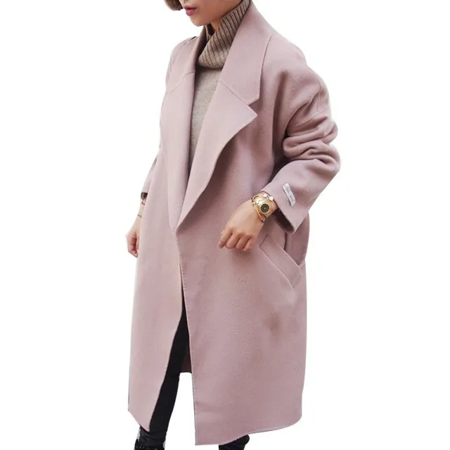 Image 2016 New Women Winter Coats Jackets Thick Winter Poncho Coats Belt Long Jackets High Quality Winter Long Coat Manteau Femme