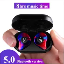 Мини 3D стерео звук Bluetooth наушники V5.0 невидимые настоящие Беспроводные водонепроницаемые спортивные наушники с power bank для xiaomi huawei