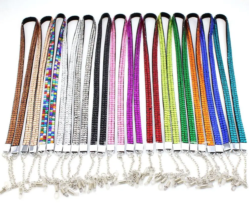 100pcs/lot Free Shipping Bling Rhinestone Sunglasses Neck Lanyard Strap