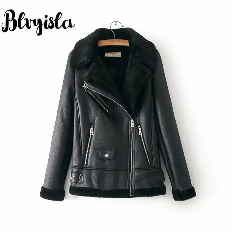 Manteaux orange Pu Chaud D'hiver Faux Veste Noir Cuir Épaissir En De Femmes vert Blvyisla Mode Outwear ZSIqnT75xw