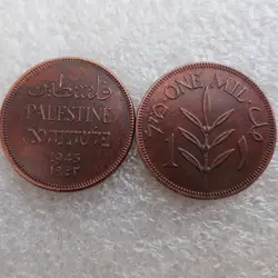 Оптовая продажа 1943 Израиль палестинского британского мандата 1 мил монеты скопировать 100% Медь Бесплатная доставка