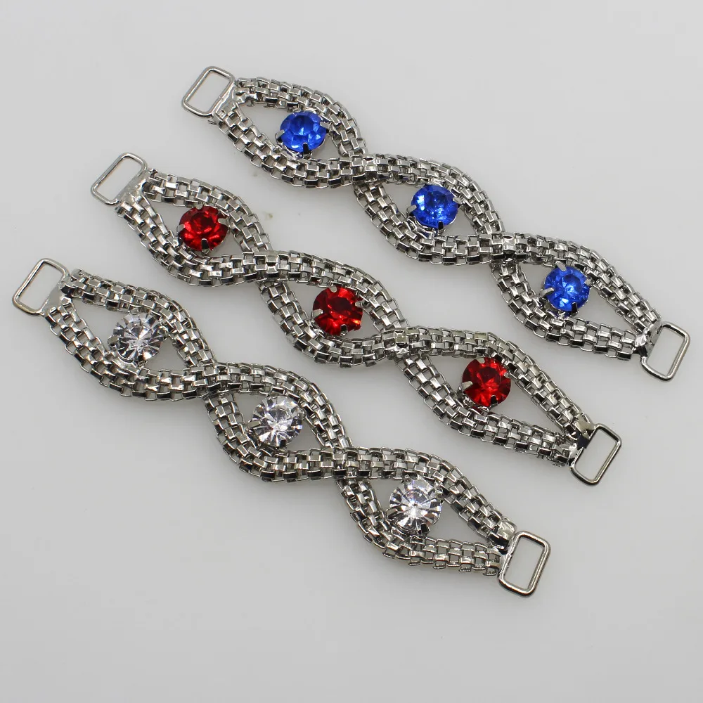 

2018 high quality 10*95mm 1pc Retro Bikini Connectors/Buckle Metal chain Rhinestone swimming bridal dress jeans decorate
