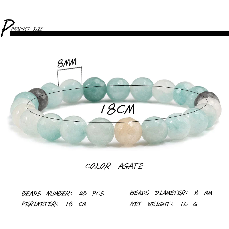 8mm Natural Stone Beaded Reiki Buddha Bracelets Sky Blue Color Energy For Men Women Meditation Handmade Bracelet Fashion Jewelry