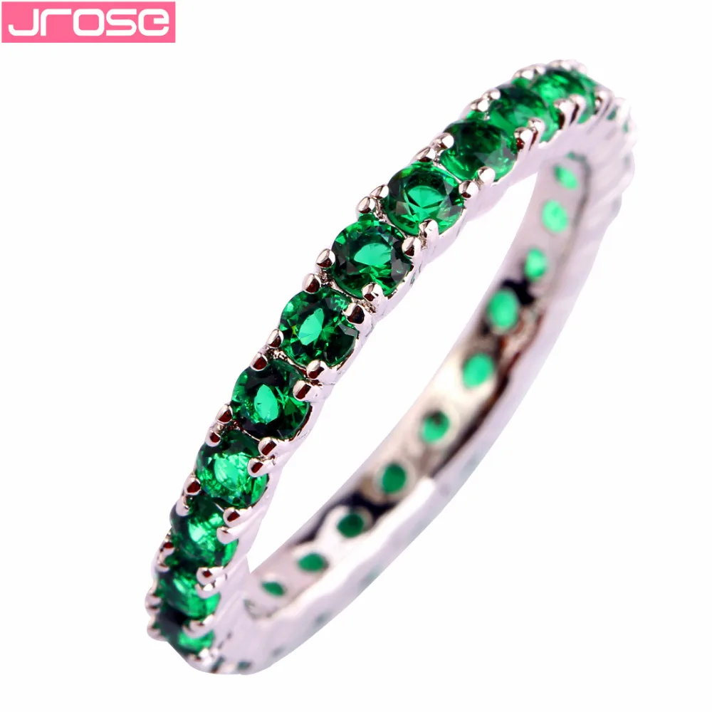 

JROSE Popluar Round Cut Sapphire 925 Silver Ring Size 6 7 8 9 10 11 12 13 For Women Men Cocktail Party Jewelry Free Shipping