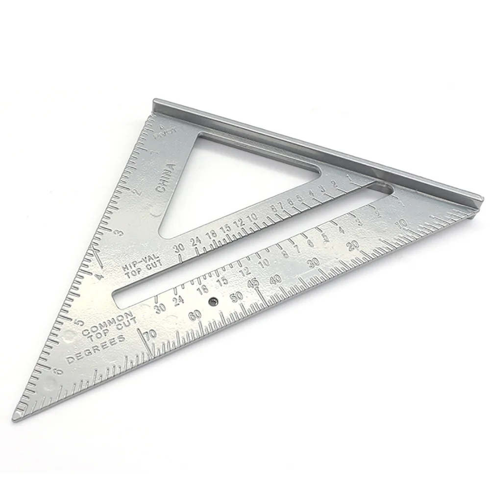 7 дюймов Алюминий сплав метрических Треугольники линейка комплект для деревообрабатывающих инструментов Скорость квадратный угломер измерительный инструмент