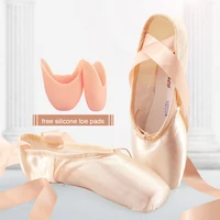 Sales Satin Ballet Pointe Shoes Professional Girls Ladies Ballerina Dance Shoes With Ribbons 1