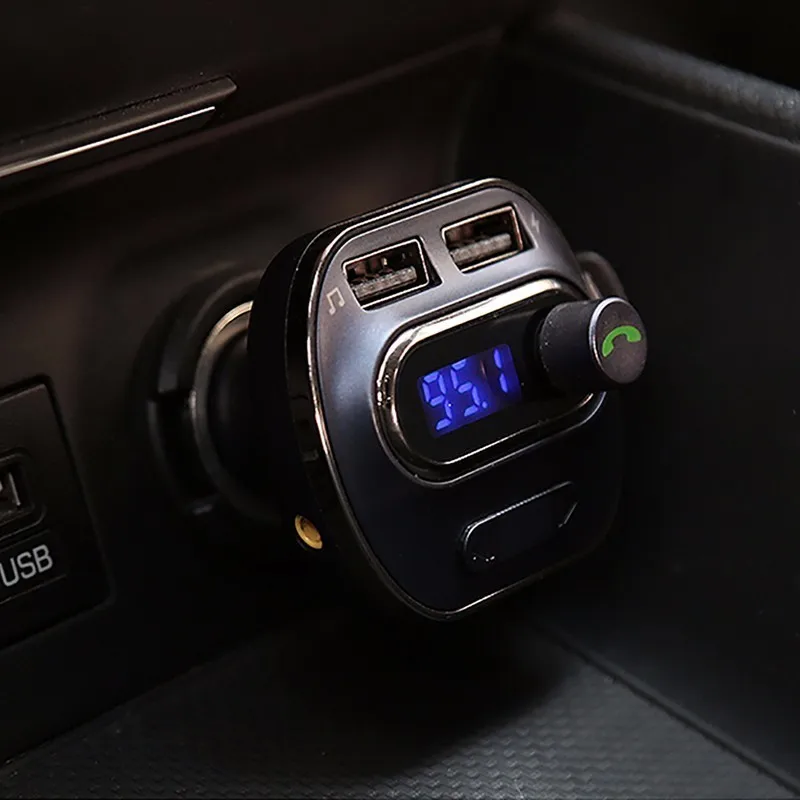 Car Charging Speaker Phone Car Charger Bluetooth MP3 Player Charger For Car Battery Car Charger with Hands Free Support TF