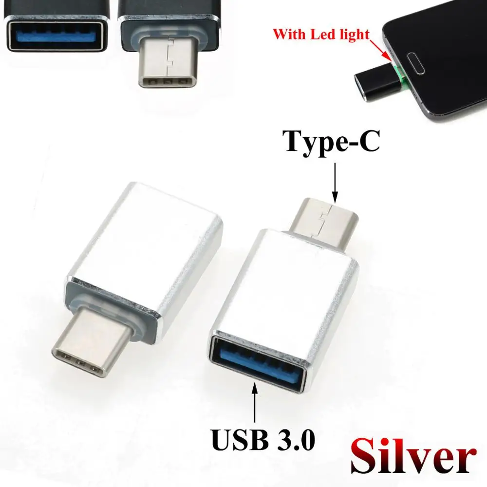 YuXi Тип C штекер USB Женский Кабель адаптер конвертер для USB C к USB 3,0 зарядное устройство штекер OTG адаптер конвертер для телефона Android - Цвет: Silver
