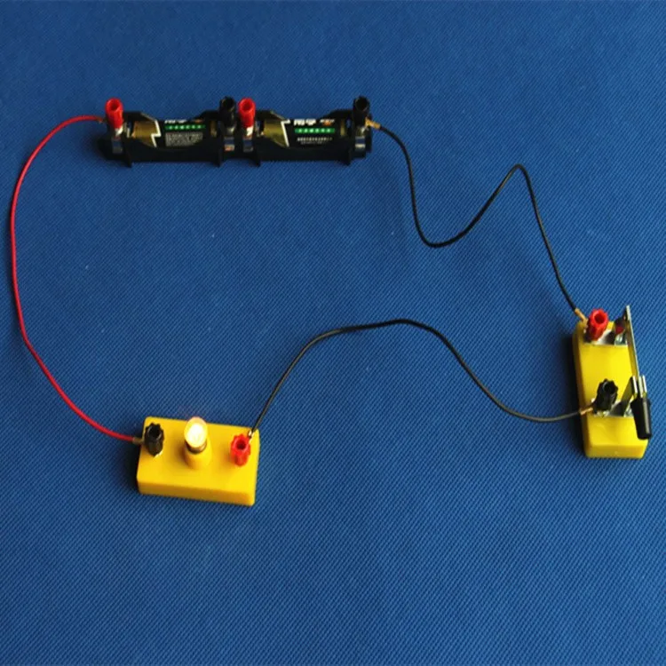 Серия экспериментов цепи и параллельный держатель лампы для начальной школы, провода, лампа, батарейный блок, физический эксперимент, оборудование