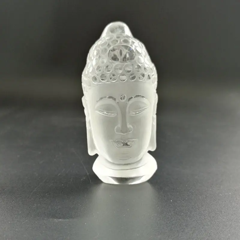 

free shipping 96.3g Handmade Natural Quartz crystal Sakyamuni Amitabha Buddha Head Statue