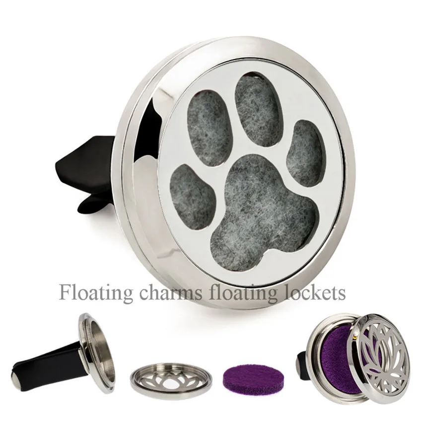 Автомобильный освежитель воздуха Lovely Dog Paw 30 мм 316L из нержавеющей стали медальон