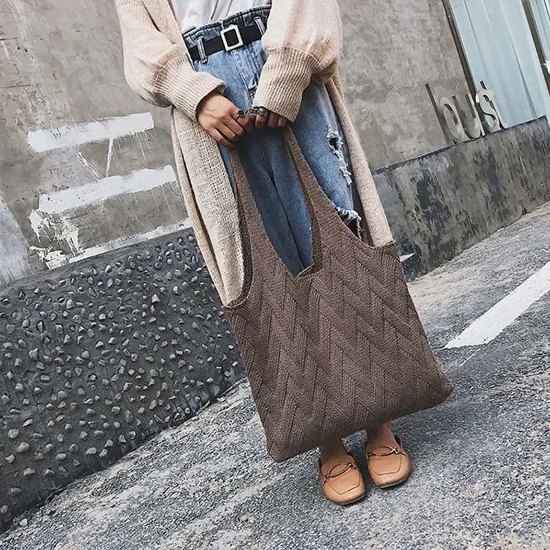 Autumn New Women Fahsion Straw Bags INS Popular Female Exquisite Handbag Large Lady Holiday Weave Shoulder Bag Knit Bolsa SS3399 (15)
