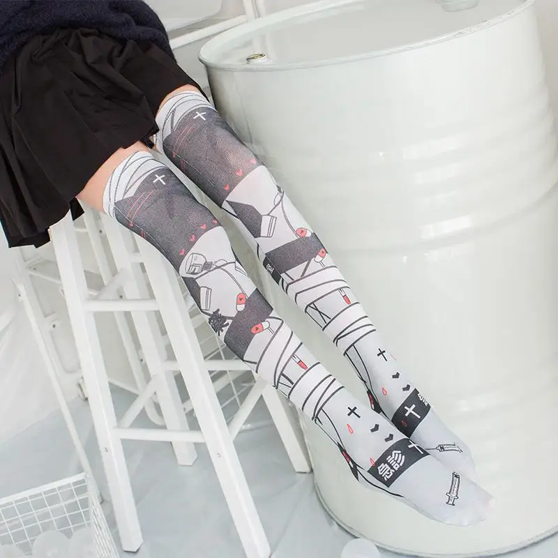 2019 Summer New Japanese Style Stockings women printed Kawaii Nylon Stockings for girls Female Thin Top Thigh Stockings 5S-SW01 2019 Summer New Japanese Style Stockings women printed Kawaii Nylon Stockings for girls Female Thin Top Thigh Stockings 5S-SW01