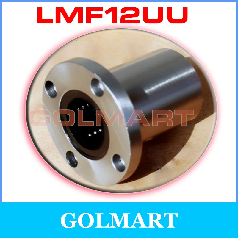 2pcs LMF12UU 12mm Round Flange Linear Bearing Ball Bushing 12x21x30mm CNC Parts