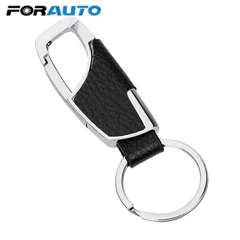 

FORAUTO Car Styling Car Key Chain Metal Keychain Auto Keyfob Gift Men's Fashion Keyring Leather Key Ring Interior Accessories