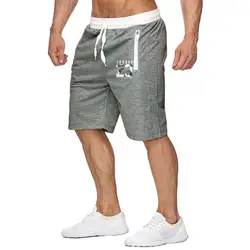 Модные новые мужские спортивные штаны с принтом фитнес, бодибилдинг, тренировка 2019 весна лето мужские шорты для активного отдыха masculino