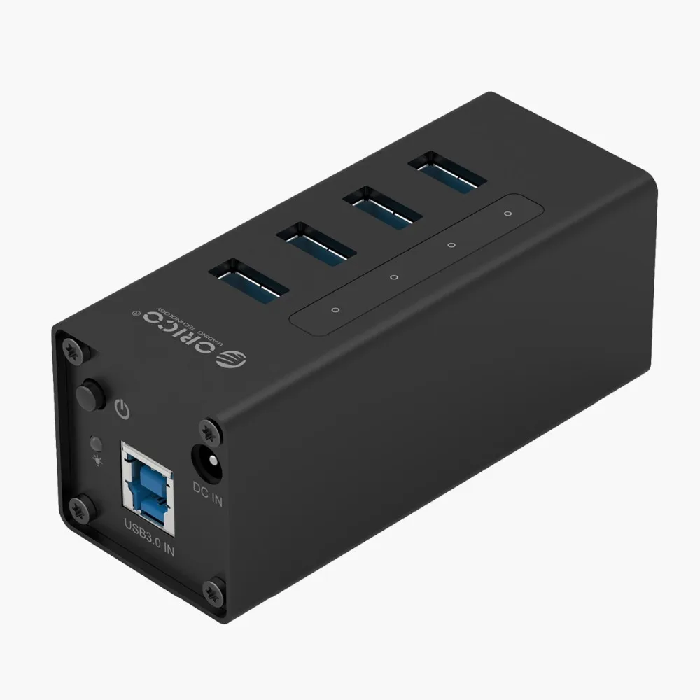 ORICO концентратор USB алюминиевый 4 порта USB3.0 концентратор с 12V питания 5 Гбит/с ноутбук концентратор для Windows Mac Linux-черный