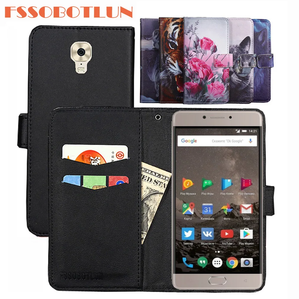 

FSSOBOTLUN For Highscreen Power Five Max Case PU Leather Retro Flip Cover Shell Magnetic Fashion Wallet Cases Kickstand Strap