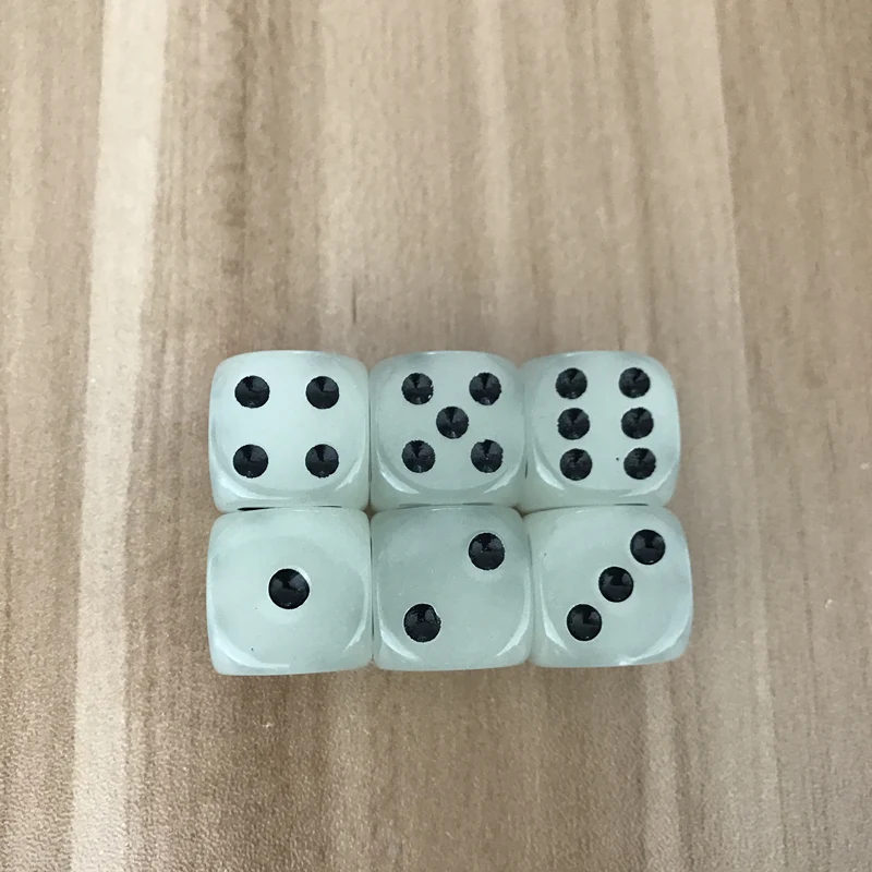 Yernea 6Pcs/Lot 16mm Luminous Dice Rounded Corner Drinking Glowing Dice Nightclub Bars Dedicated Entertainment game dice dice set