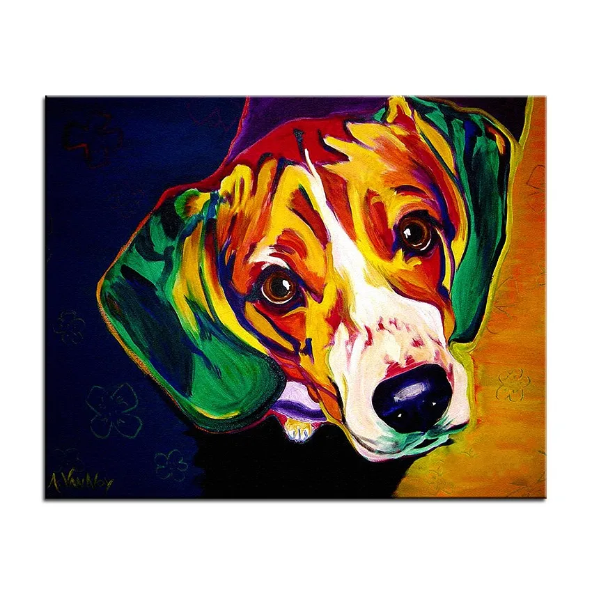 Большой размер Печать масляной живописи настенная живопись beagle домашняя декоративная настенная художественная картина для гостиной без рамки