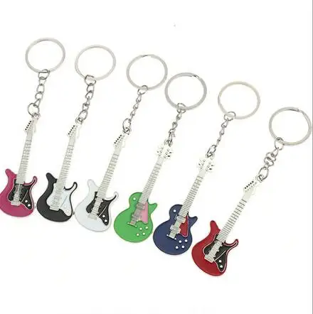

2017 new unique cool metal guitar key chain ring keychain novelty items creative trinket best charm gift women men couple