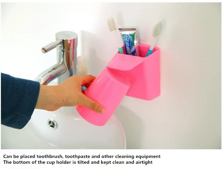 BAISPO 3 вида цветов Творческий намагниченные ополаскиватель Ванная комната Пластик Зубная щётка чашки Зубная щётка держатель Ванная комната шампунь аксессуары