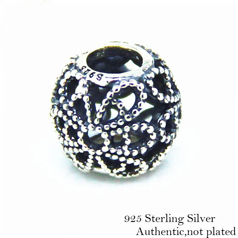

Openwork Roses Beads 100% 925 Sterling Silver Charm Beads for Jewelry Making Fit Bracelets DIY Fine Jewelry PF037
