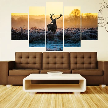 

5pcs Abstract Modern Deer Paint Home Wall Decor Painting animal Canvas Art HD Print Painting Canvas Painting Wall Picture