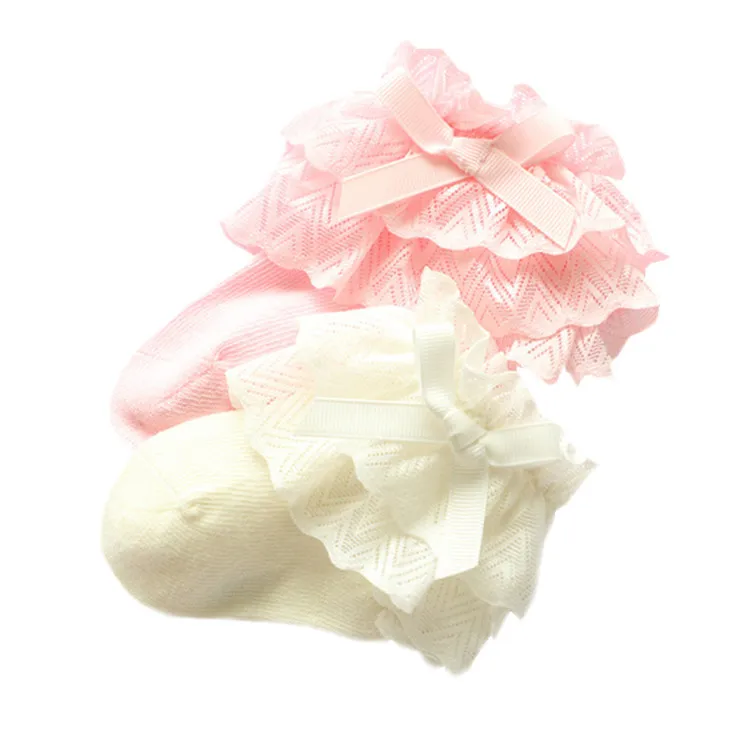 New Baby Girls Socks Cotton Lace Bowknot Infant baby socks Newborn Sweet Princess Style Ruffle Baby Girls Accessories Toddler