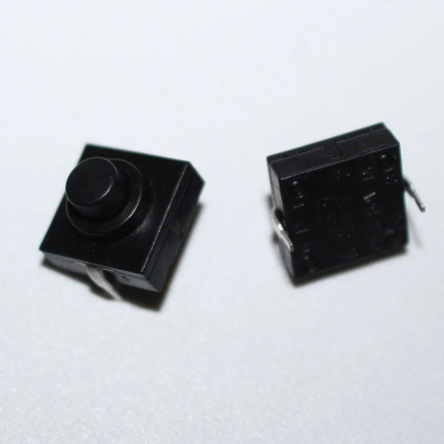 20pcs 12*12*9.4mm 2Pin Black Mini Push Button Switch for Electric Torch