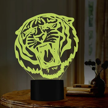 

The tiger opens its mouth 7 Colors changing Night Lights for home decor as great Christmas for lovers friend USB port