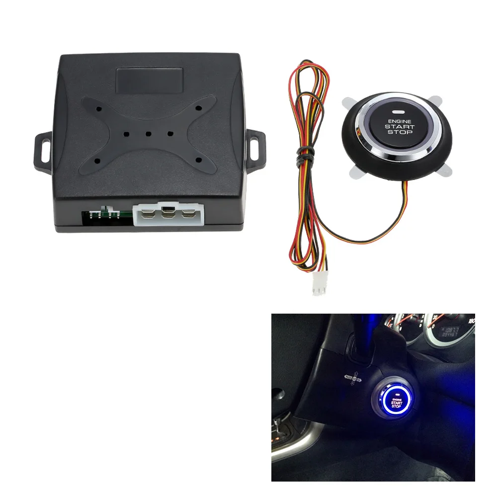 

Universal Car Alarm System Driving Security Push Button Engine Start RFID Lock Ignition Starter with Remote Keyless Entry System