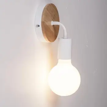 

simple Iron wooden wall lamps creative personality living hotel room corridor balcony bedroom bedside warm wall light FG5889