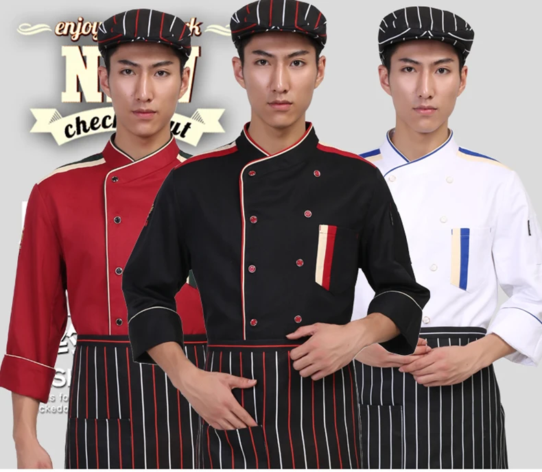 Hotel Restaurant Kitchen Workwear Chef Shirts Winter Long Sleeve