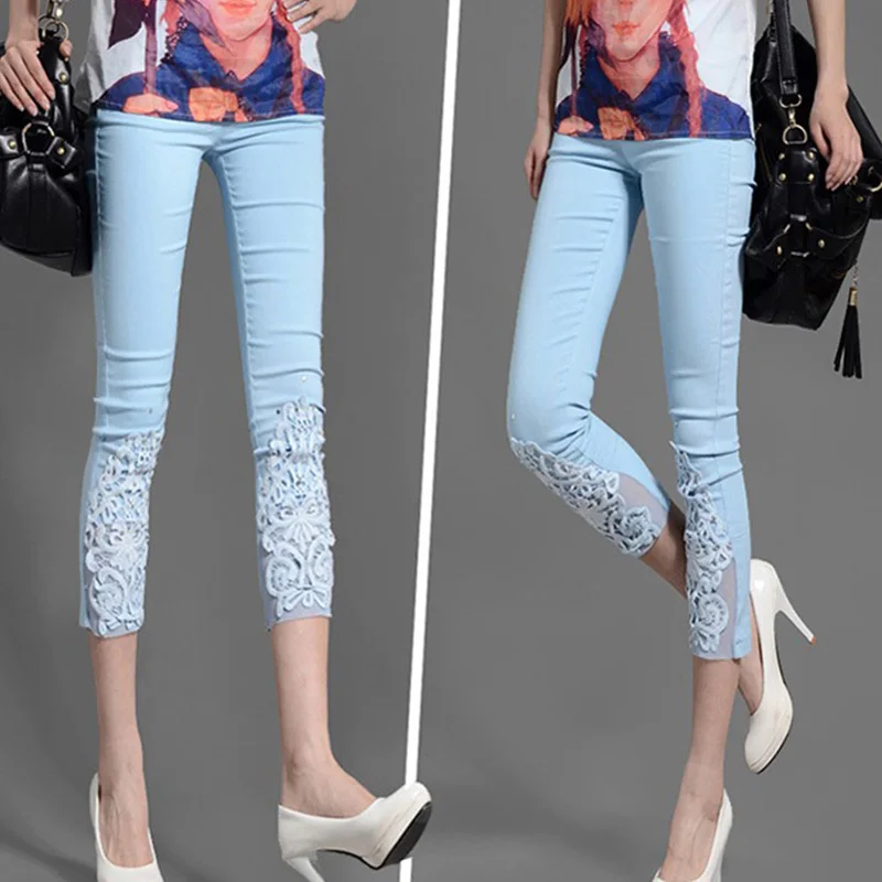 three quarter jeggings