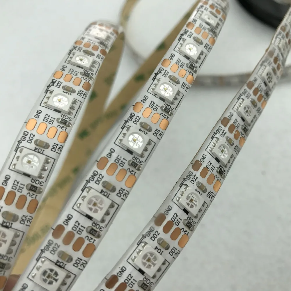 GS8208 (аналогично WS2813) DC12V Адресуемая RGB 5050 Светодиодная лента 60 светодиодов/м 5 м