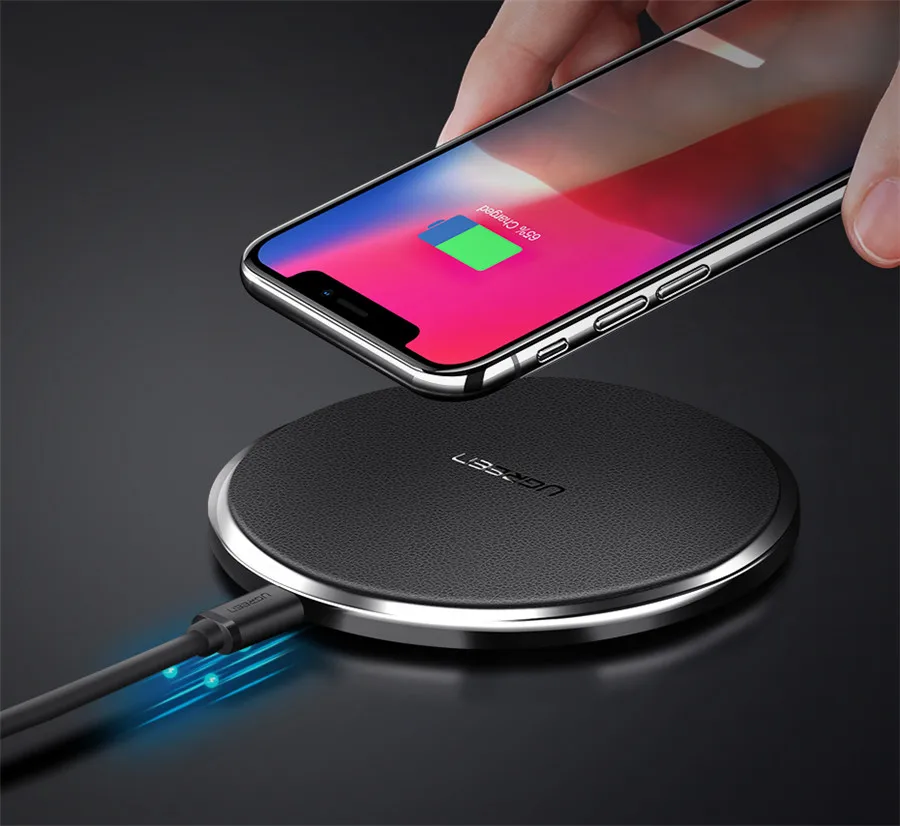 ugreen leather wireless charger for iphone x 8 plus (1)
