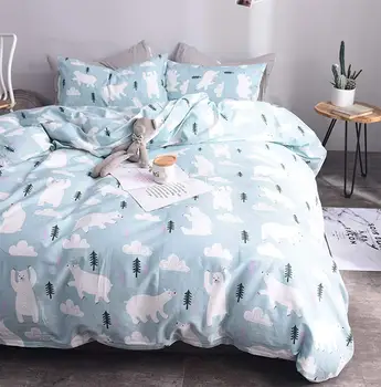 

Cartoon polar bear bedding set child boy,twin full queen king single double cotton home textile bedsheet pillow case duvet cover