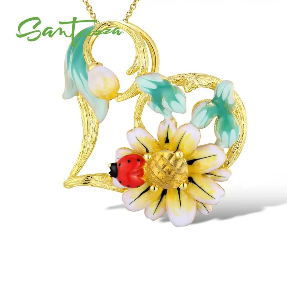 

Santuzza Silver Necklaces Pendants For Women Natural Stone Pendant fit for Necklace 925 Sterling Silver Slide Necklaces Pendant