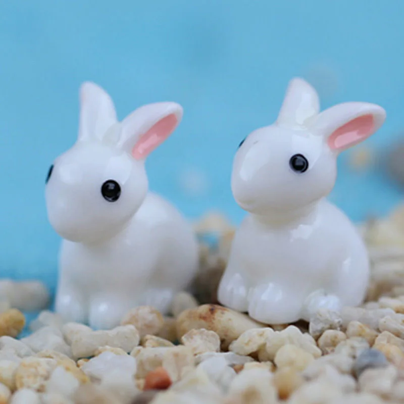 

10pcs Mini Rabbit Animal Miniature Fairy Garden Decoration Doll Home Crafts Decor Ornament Toys