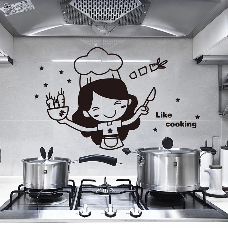 Bedroom Kitchen Wall Stickers Cute Cook Vinyl Wall Decal Home Decor Window Light Switch Panel Stickers Waterproof Drop Shipping Wall Stickers Aliexpress