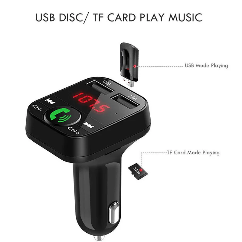 

Bluetooth Car FM Transmitter Wireless Radio Adapter USB Charger Mp3 Player for iPhone Samsung SGA998