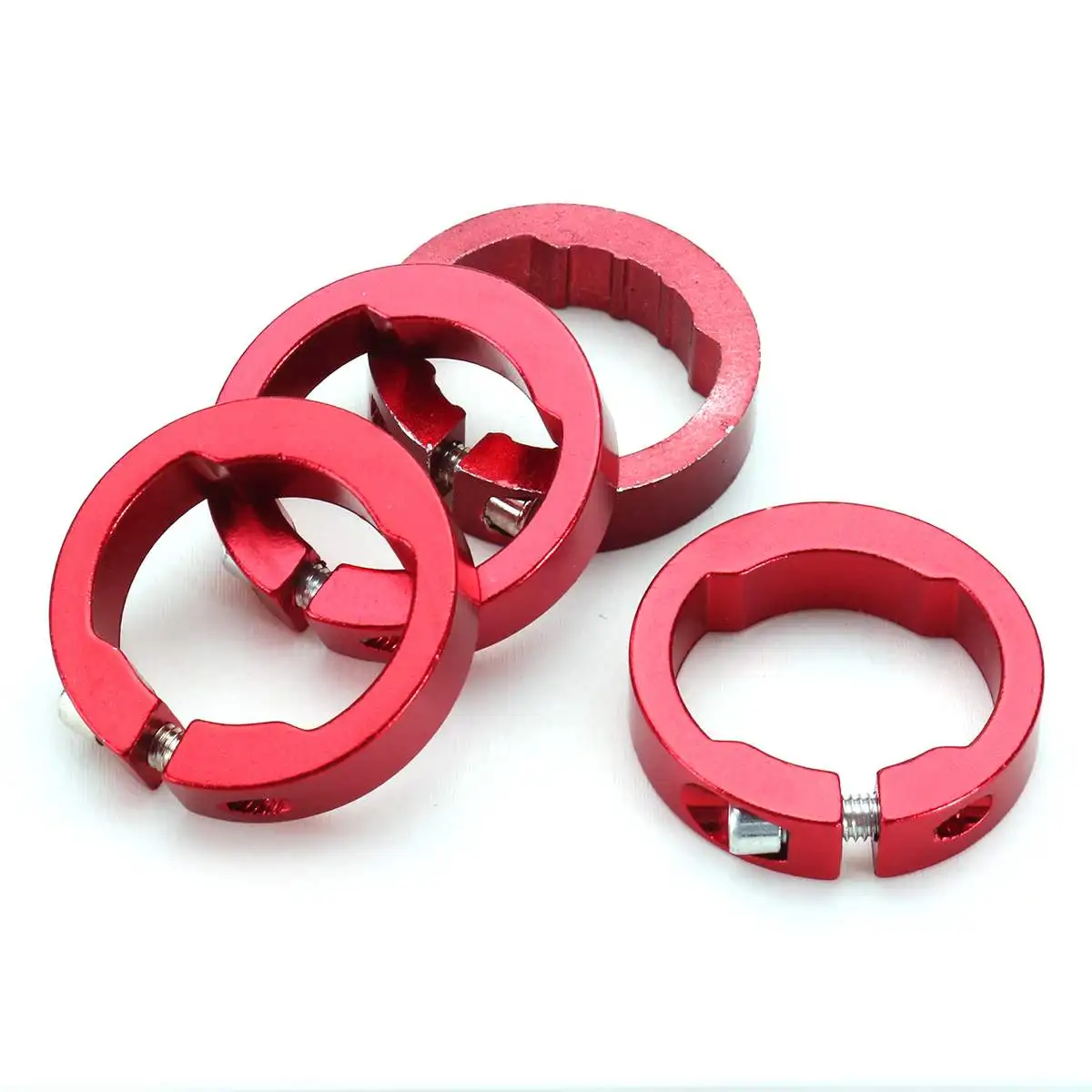 Red 8mm 4 шт. Велосипедное кольцо для захвата сплав замена замка на стопорных колец 8/12 мм для рукоятка ручки MTB руль для велосипеда, Запчасти - Цвет: Red 8mm